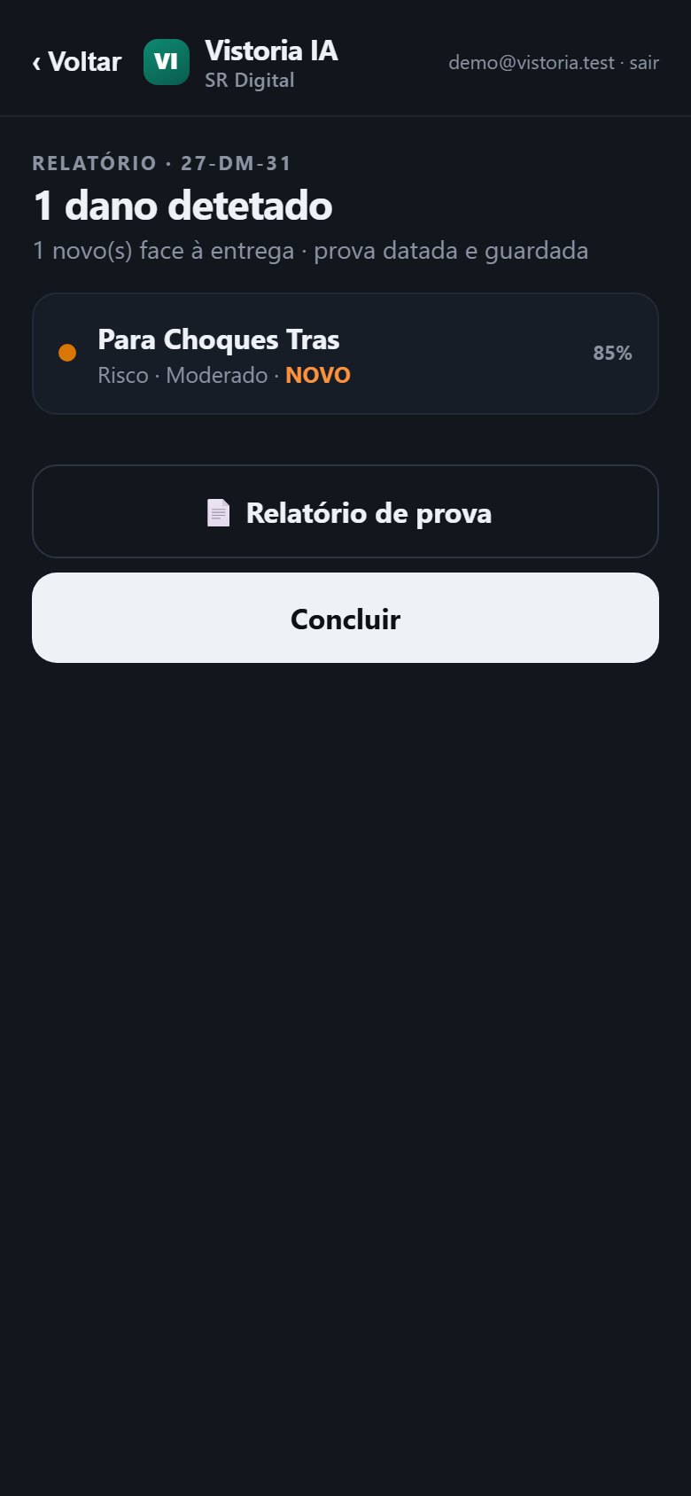Ecrã de resultado: um dano detetado, marcado como novo, com 85% de confiança